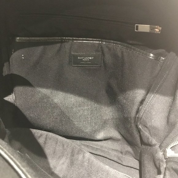 Saint Laurent Canvas Unisex Backpack Bag Black
